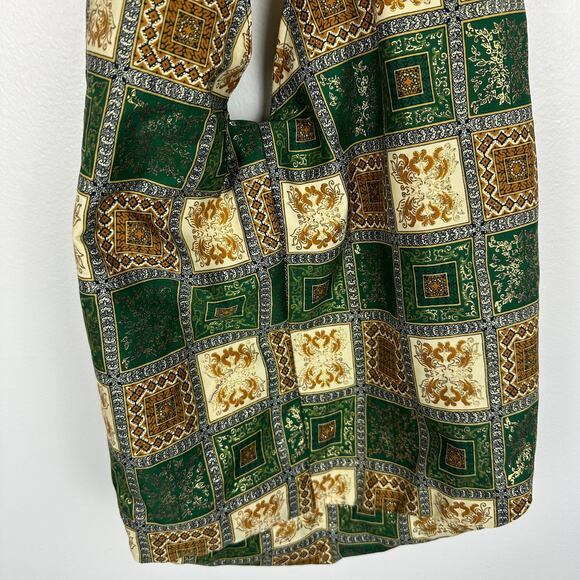 Womens Bohemian Tribal Button Closure Ethnic Green/Gold Shoulder Crossbody Bag - Picture 6 of 7